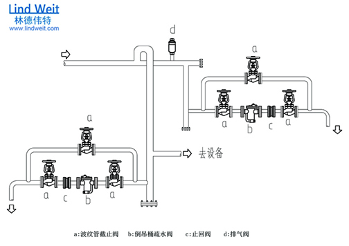 林德偉特布置分支管道疏水閥組